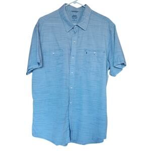 Izod Saltwater Camp Cabana Shirt Mens XL 100% Cotton Button Up Lightweight Beach
